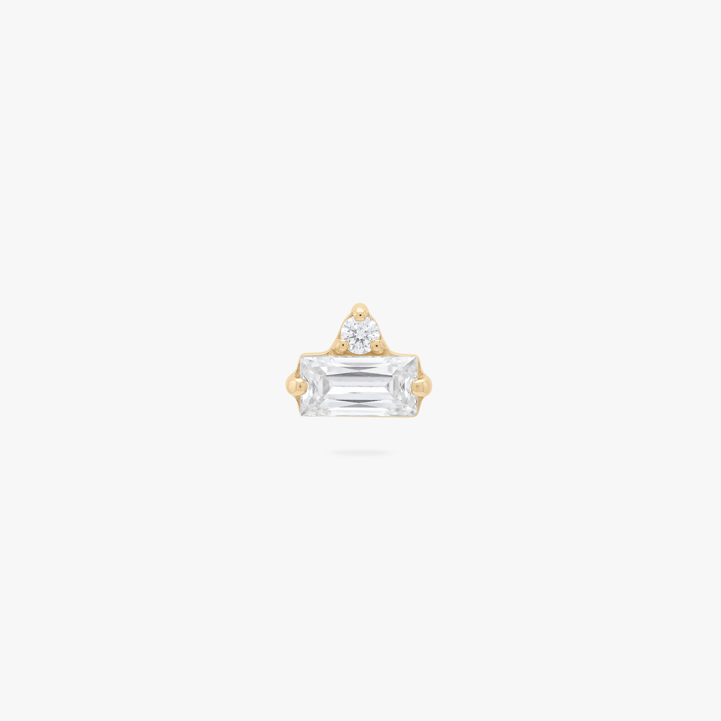 Micro Stacked Baguette Flatback Stud