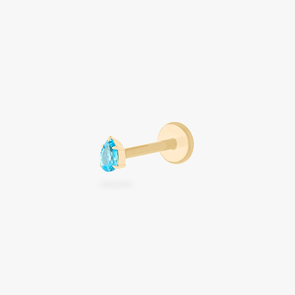 14K Pear Flatback