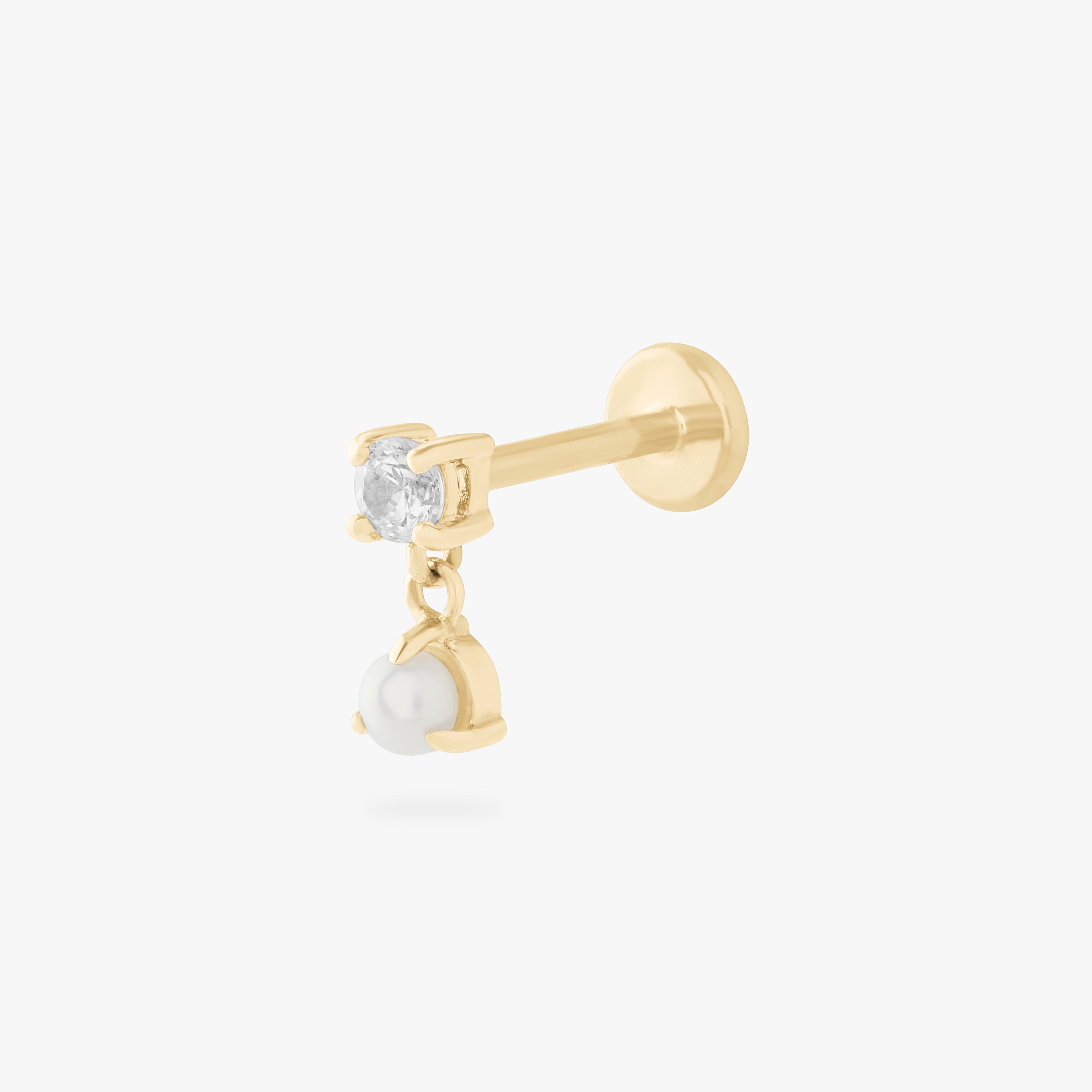 14K CZ Dangle Flatback