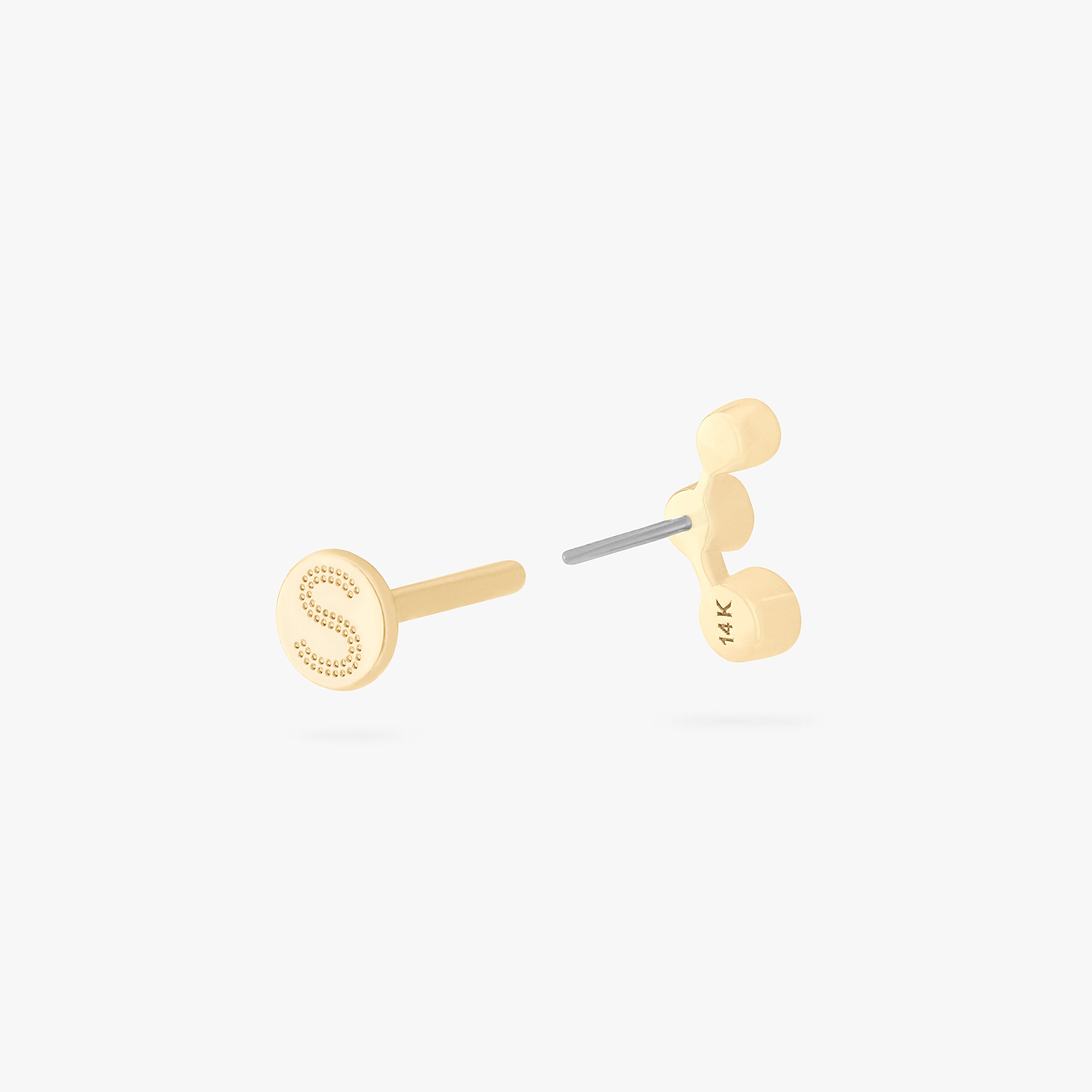 14K CZ Bezel Cluster Flatback Stud