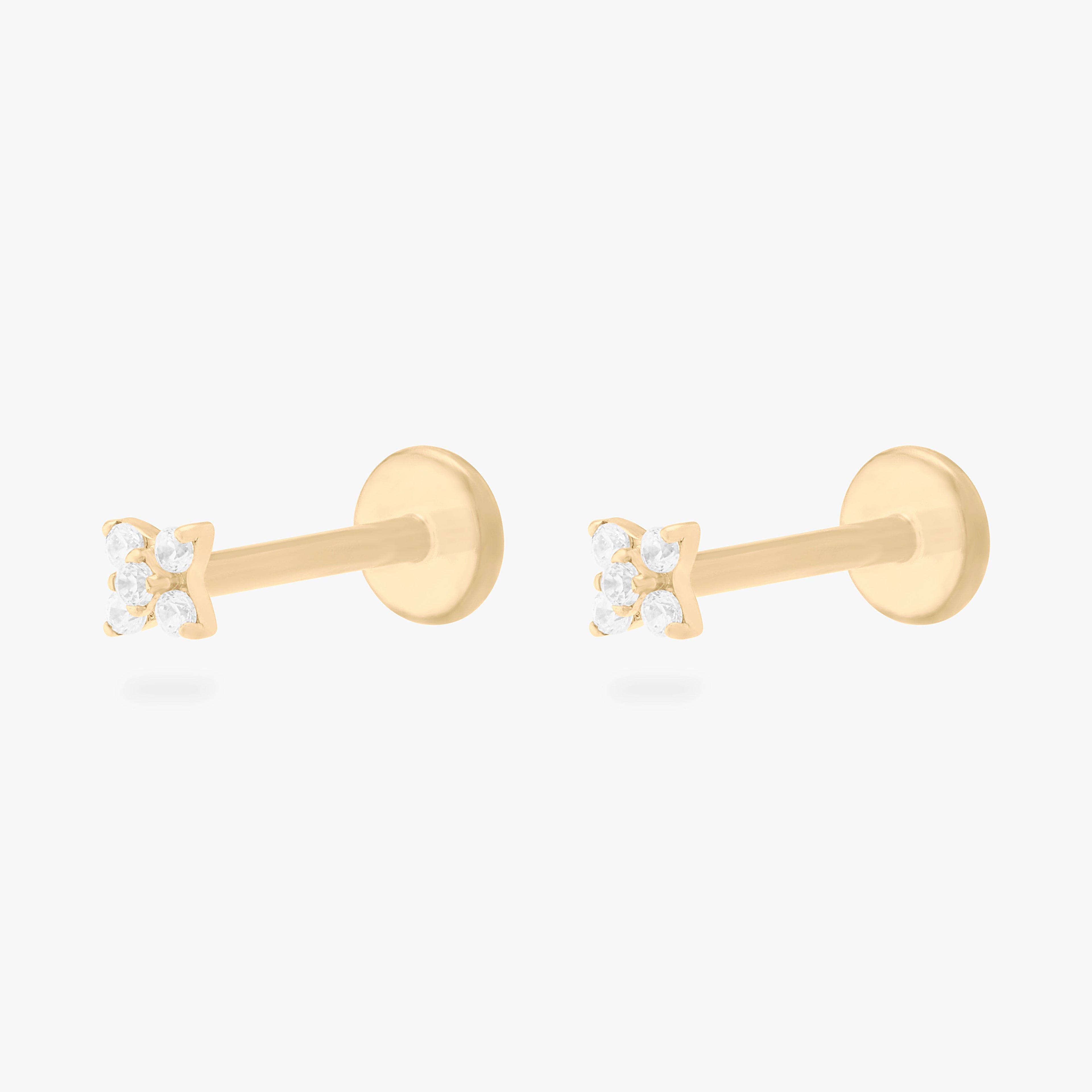 Pave X Flatback Stud