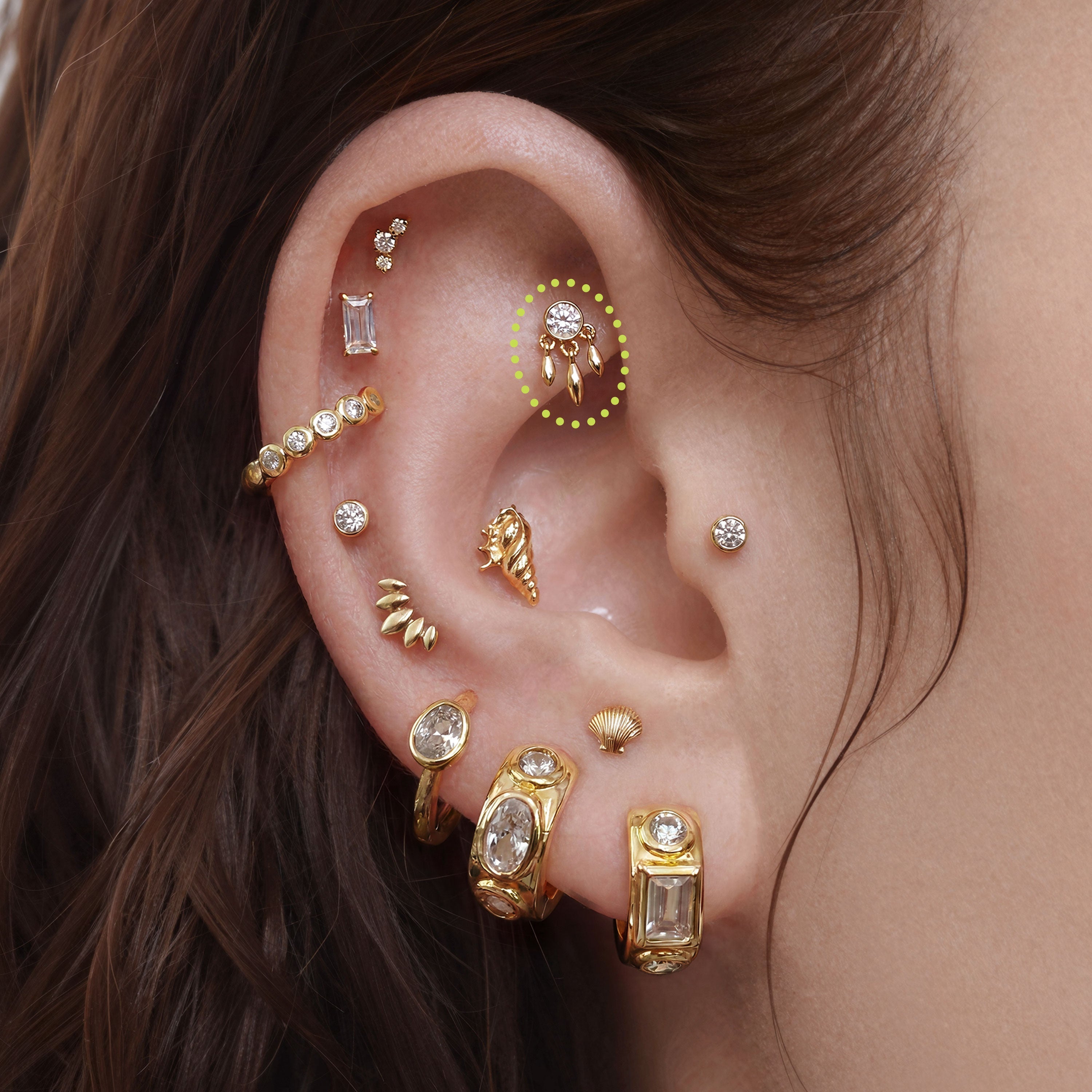 14K Bezel Fringe Flatback