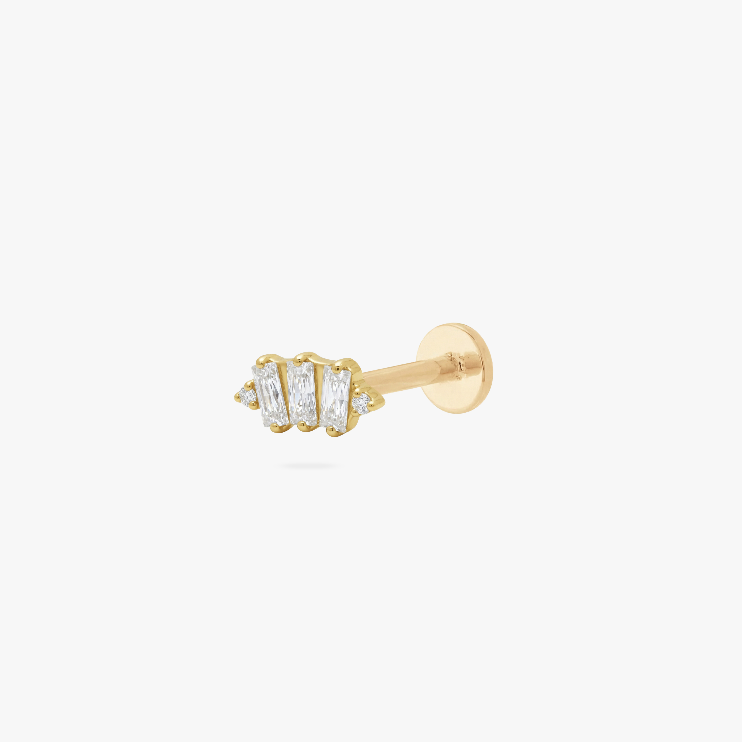 Golden Titanium Baguette Cluster Flatback Stud