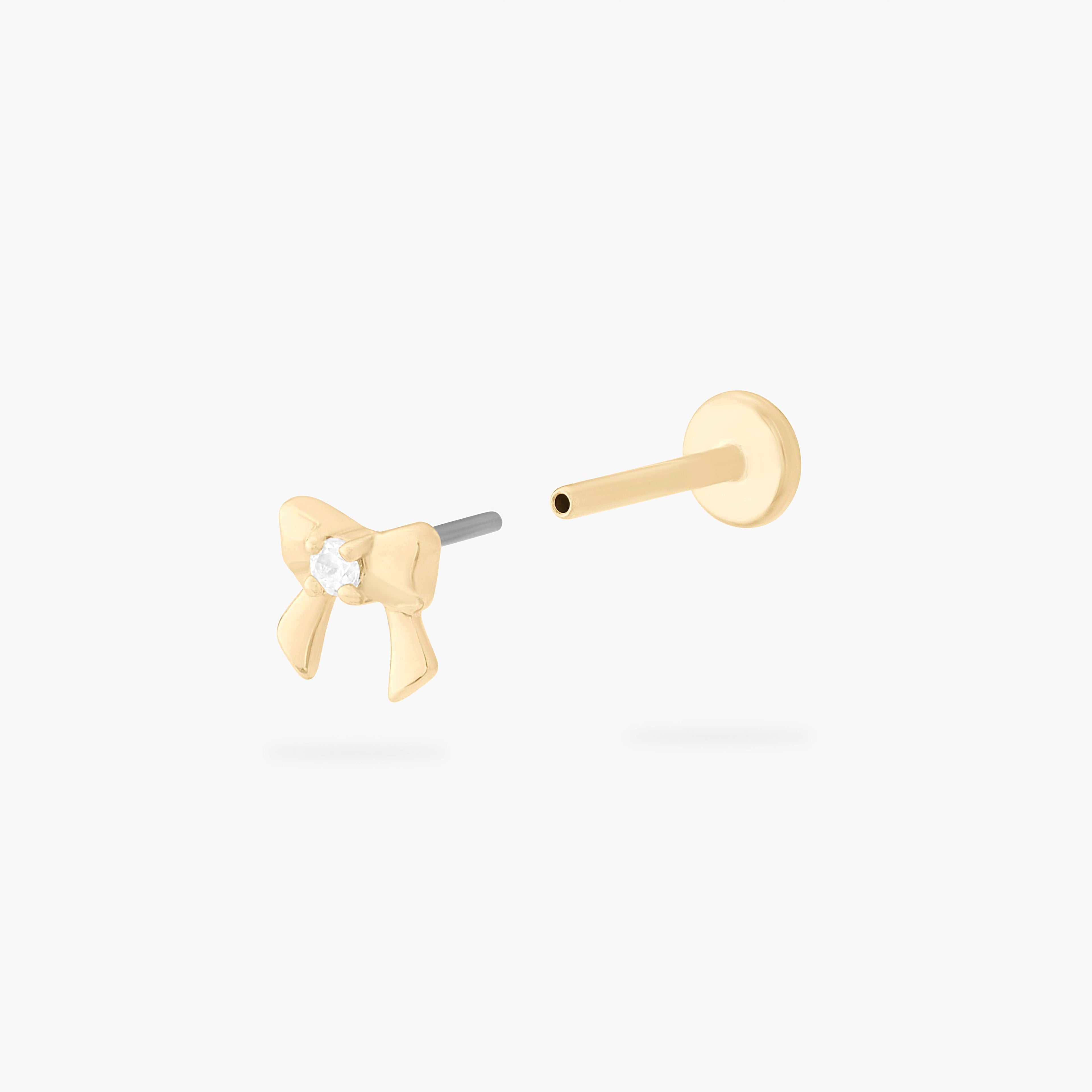 14K CZ Bow Flatback