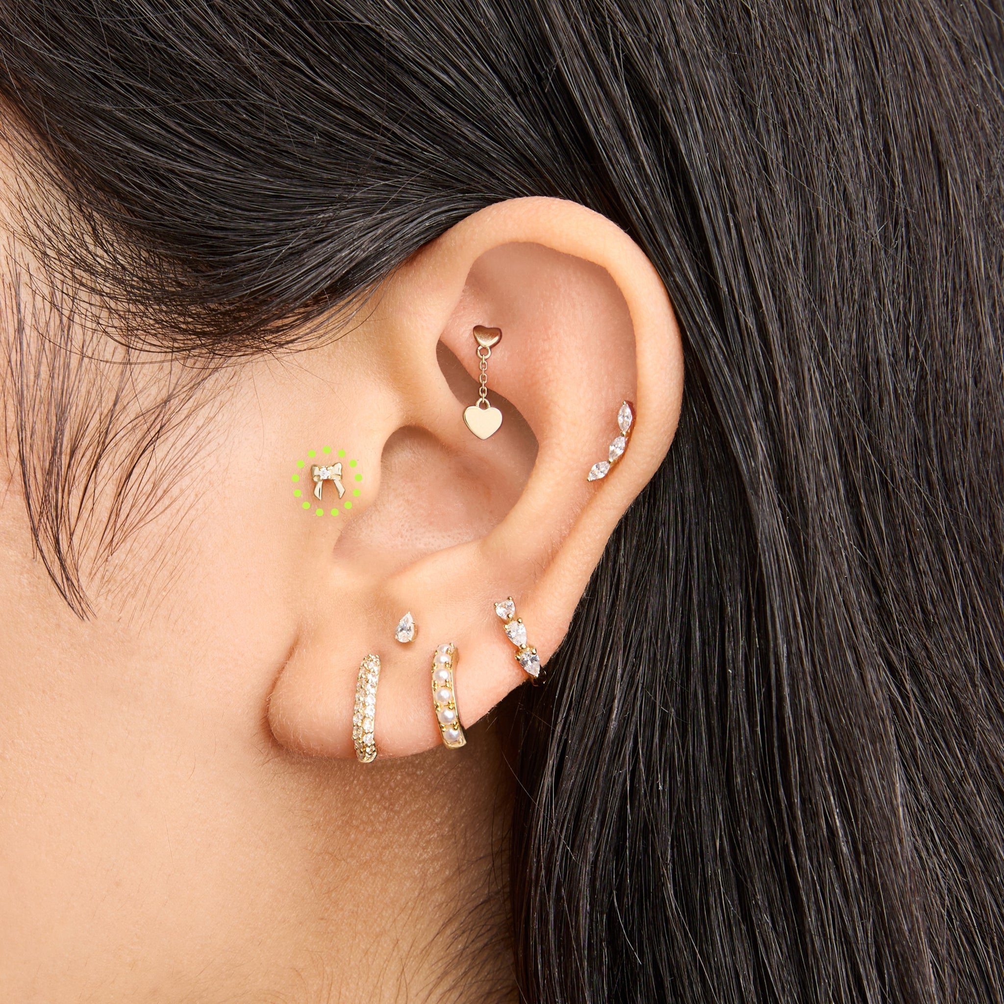 14K CZ Bow Flatback