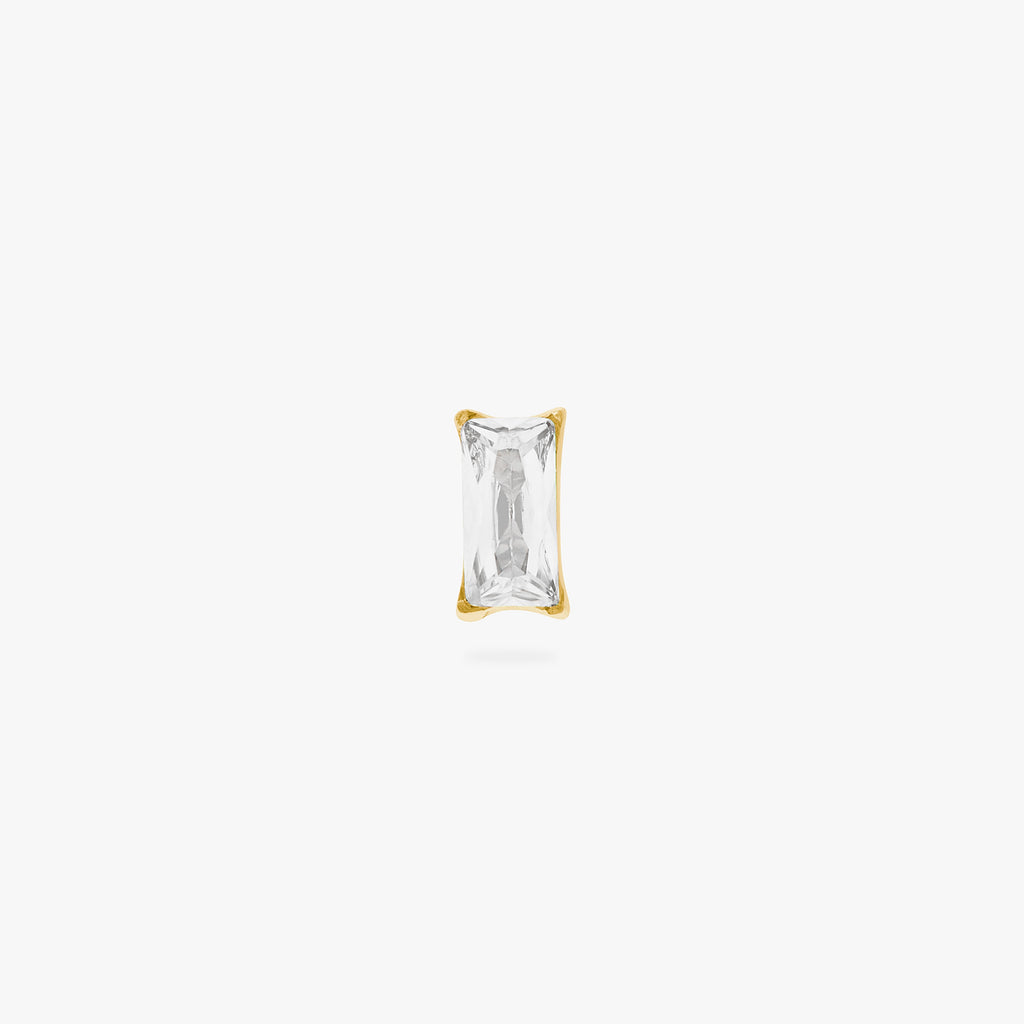 Golden Titanium Baguette Flatback Stud