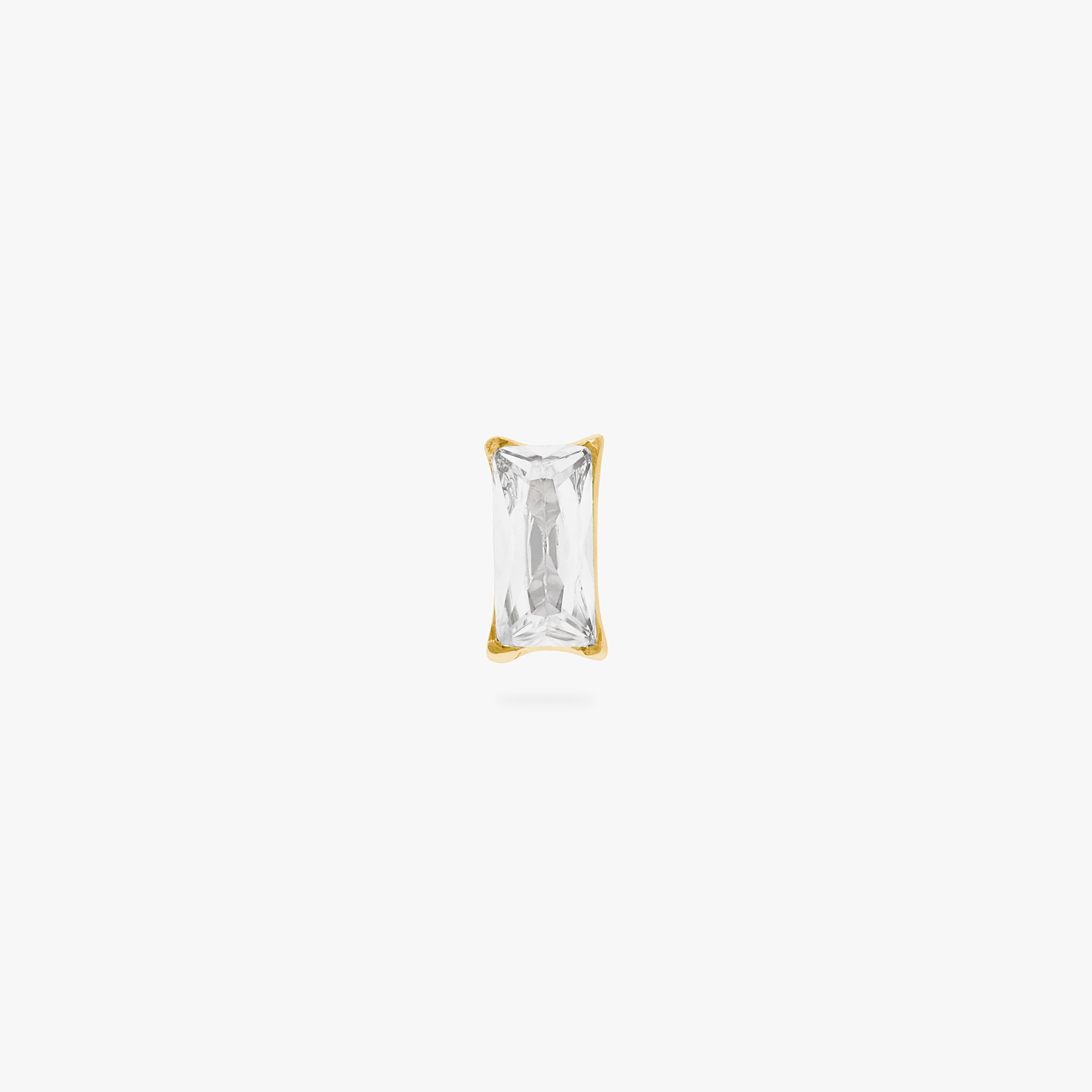 Golden Titanium Baguette Flatback Stud