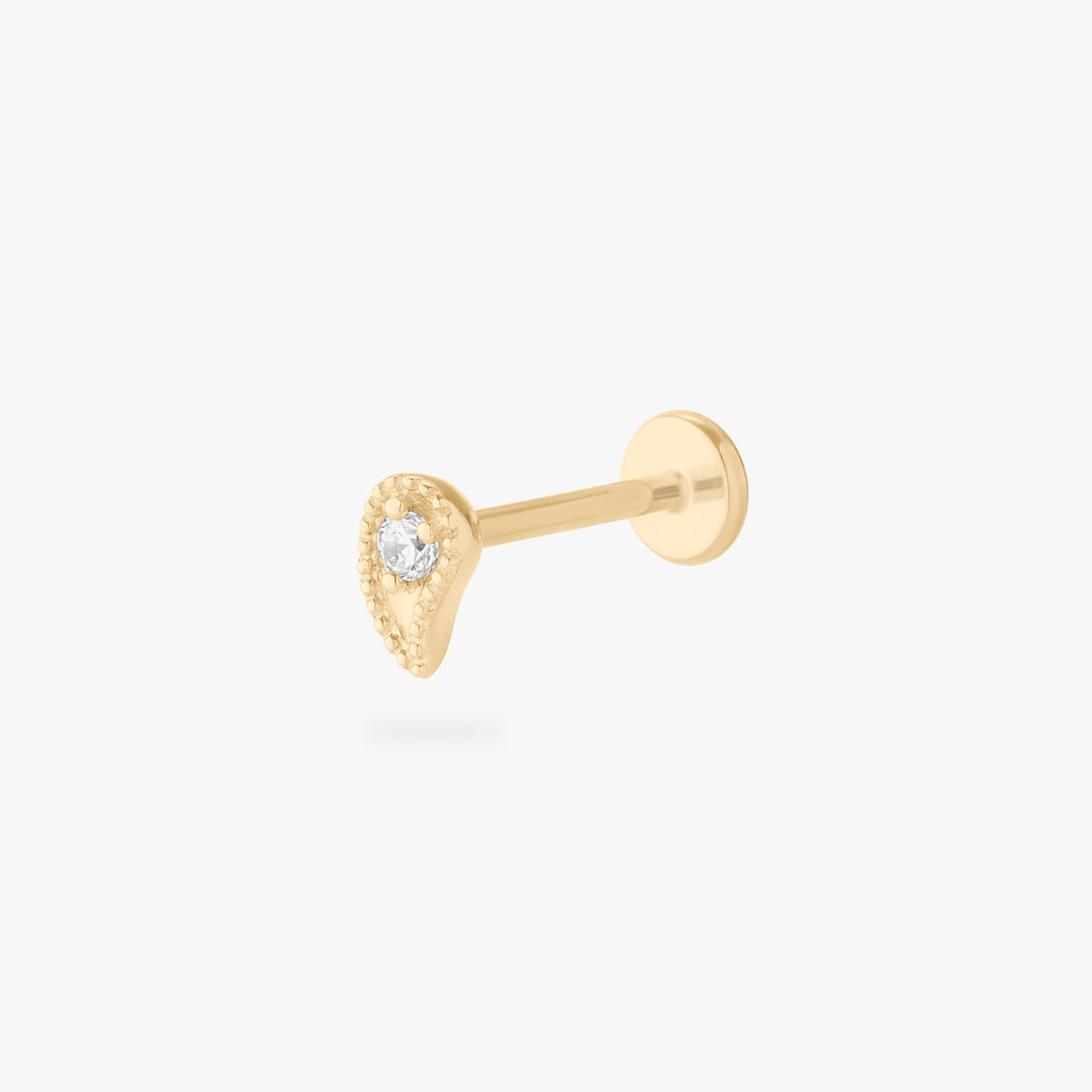 14K Paisley Flatback