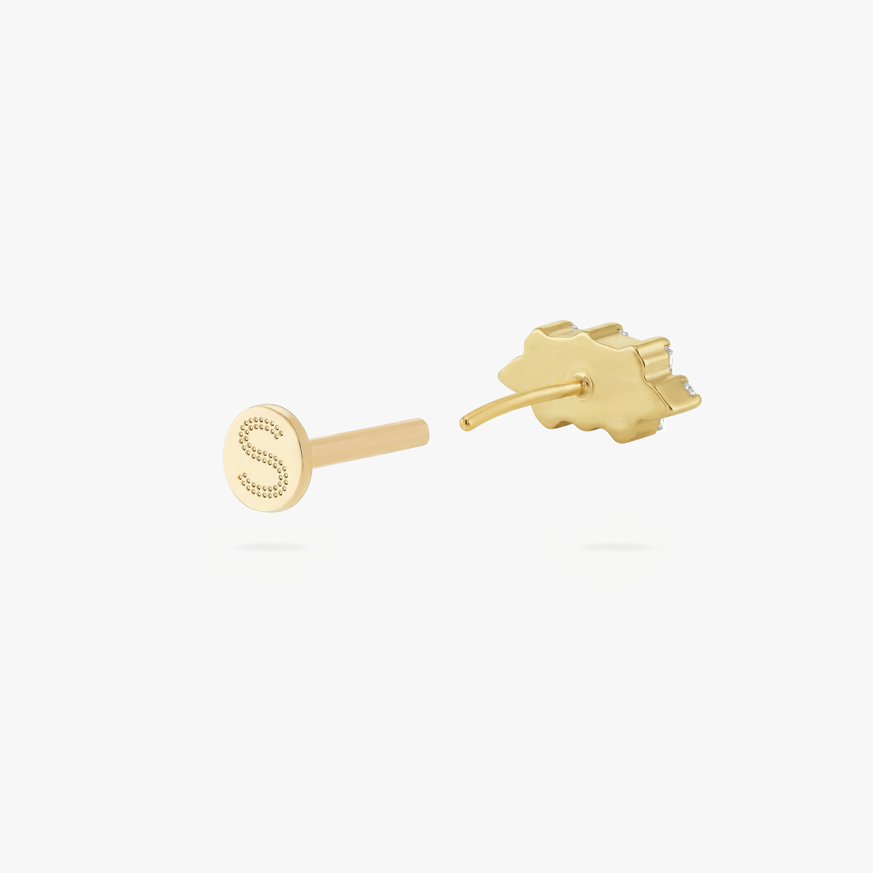 Golden Titanium Baguette Cluster Flatback Stud