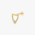 Golden Titanium Twinkle Bar Flatback Stud