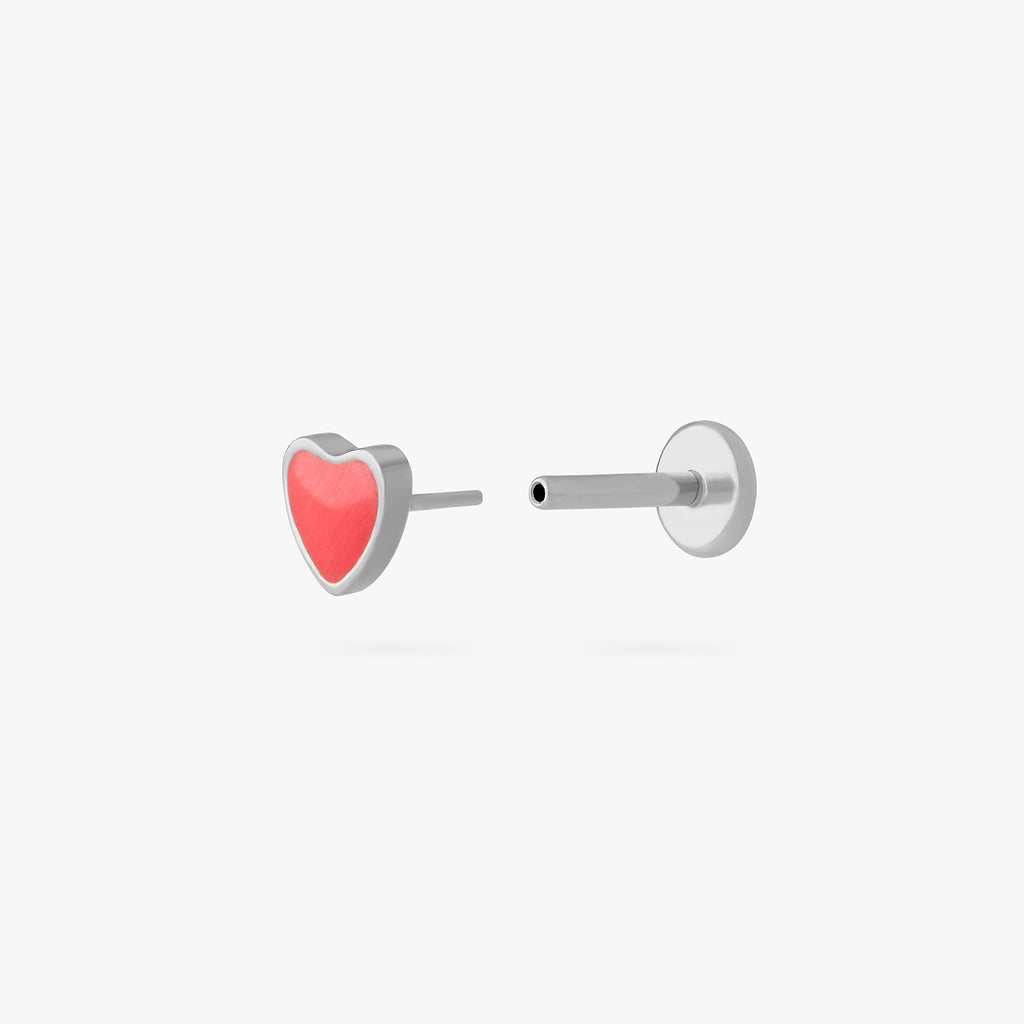 Titanium Enamel Heart Flatback