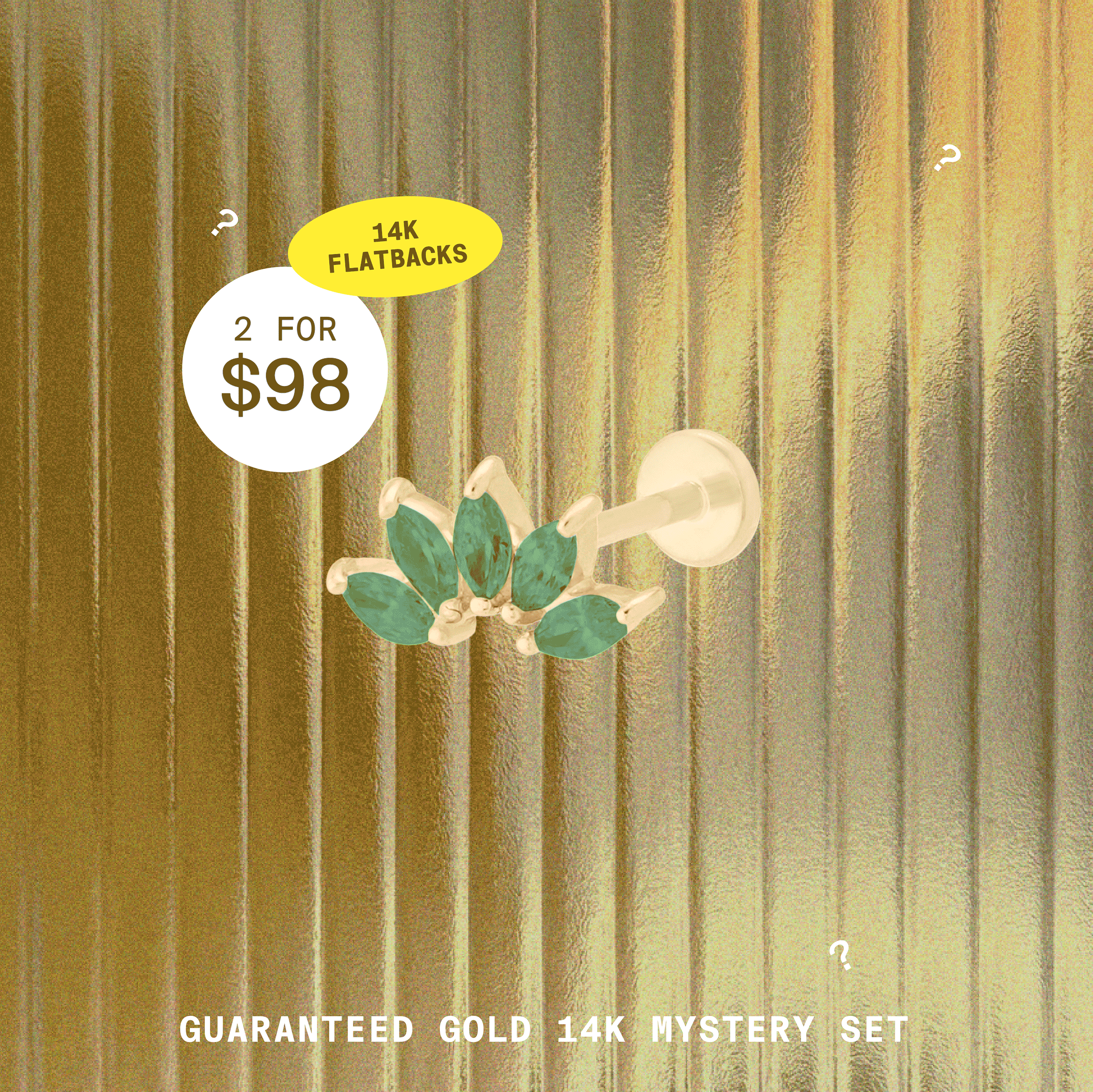 14K Guaranteed Gold Mystery Set - Flatback