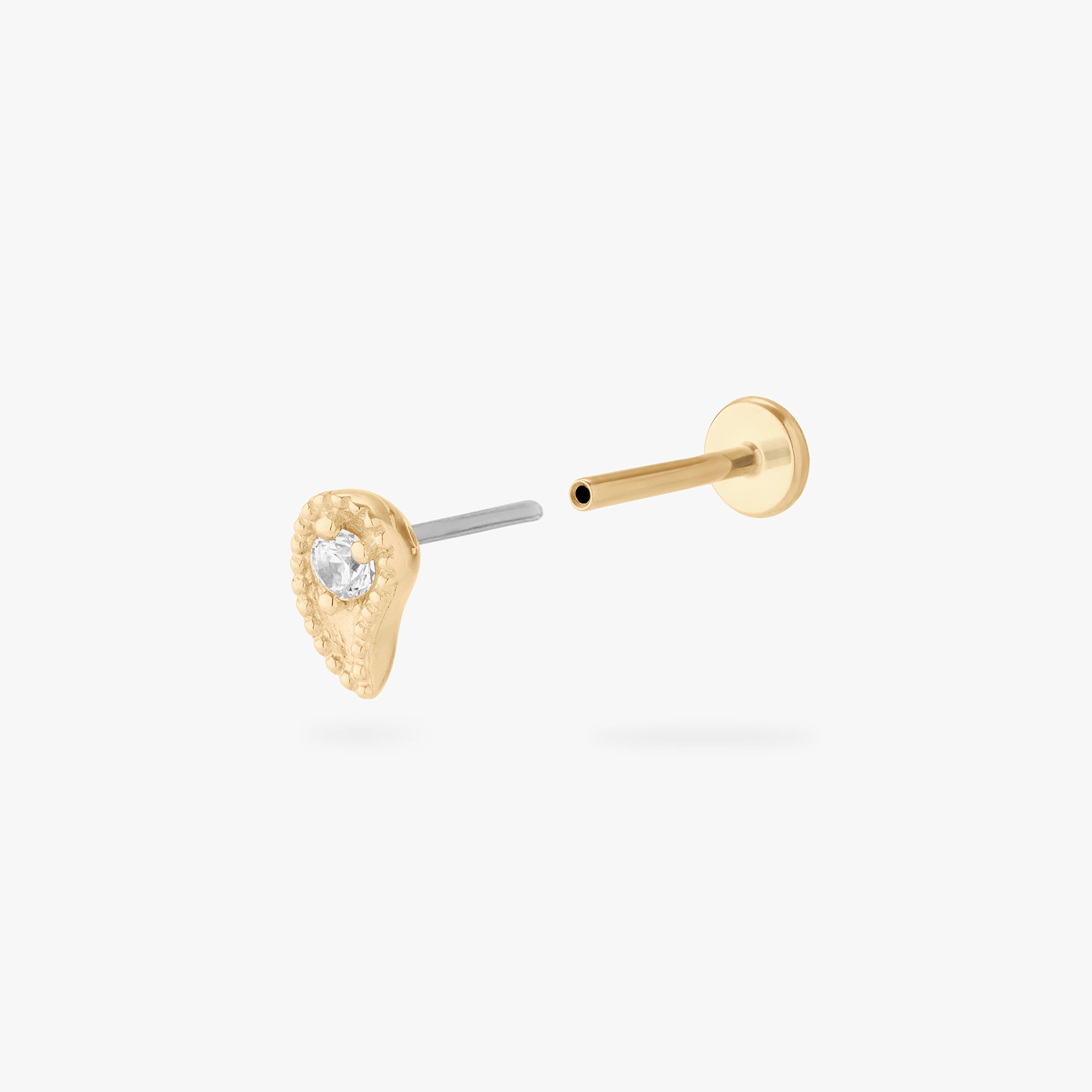 14K Paisley Flatback