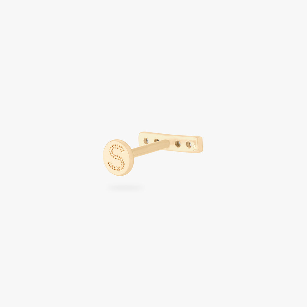 14K Pave Bar Flatback