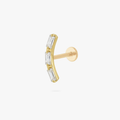 Golden Titanium Curved Baguette Flatback Stud