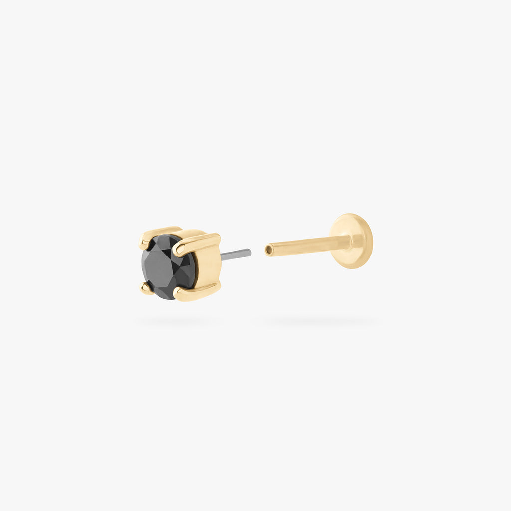 14K CZ 4mm Flatback