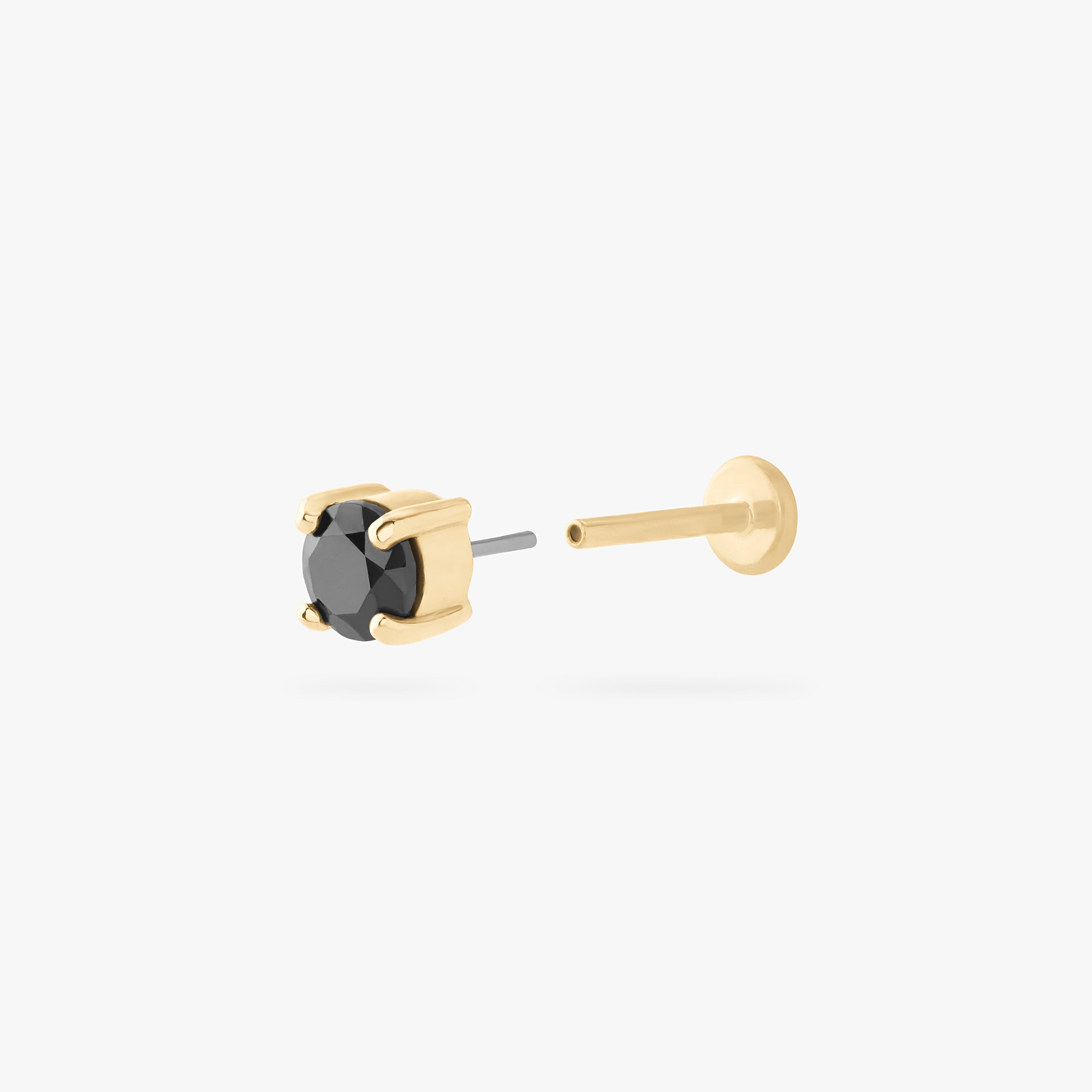 14K CZ 4mm Flatback
