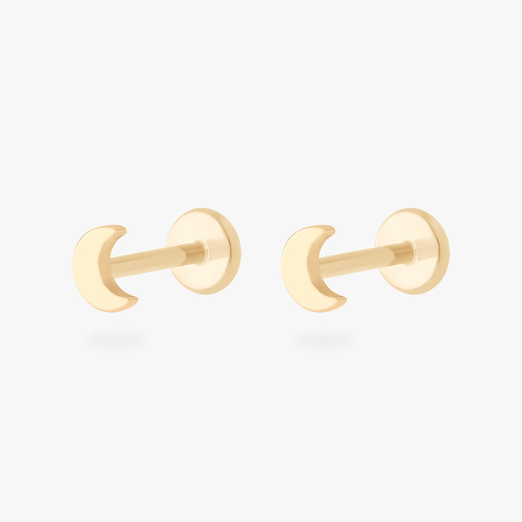 14K Moon Flatback
