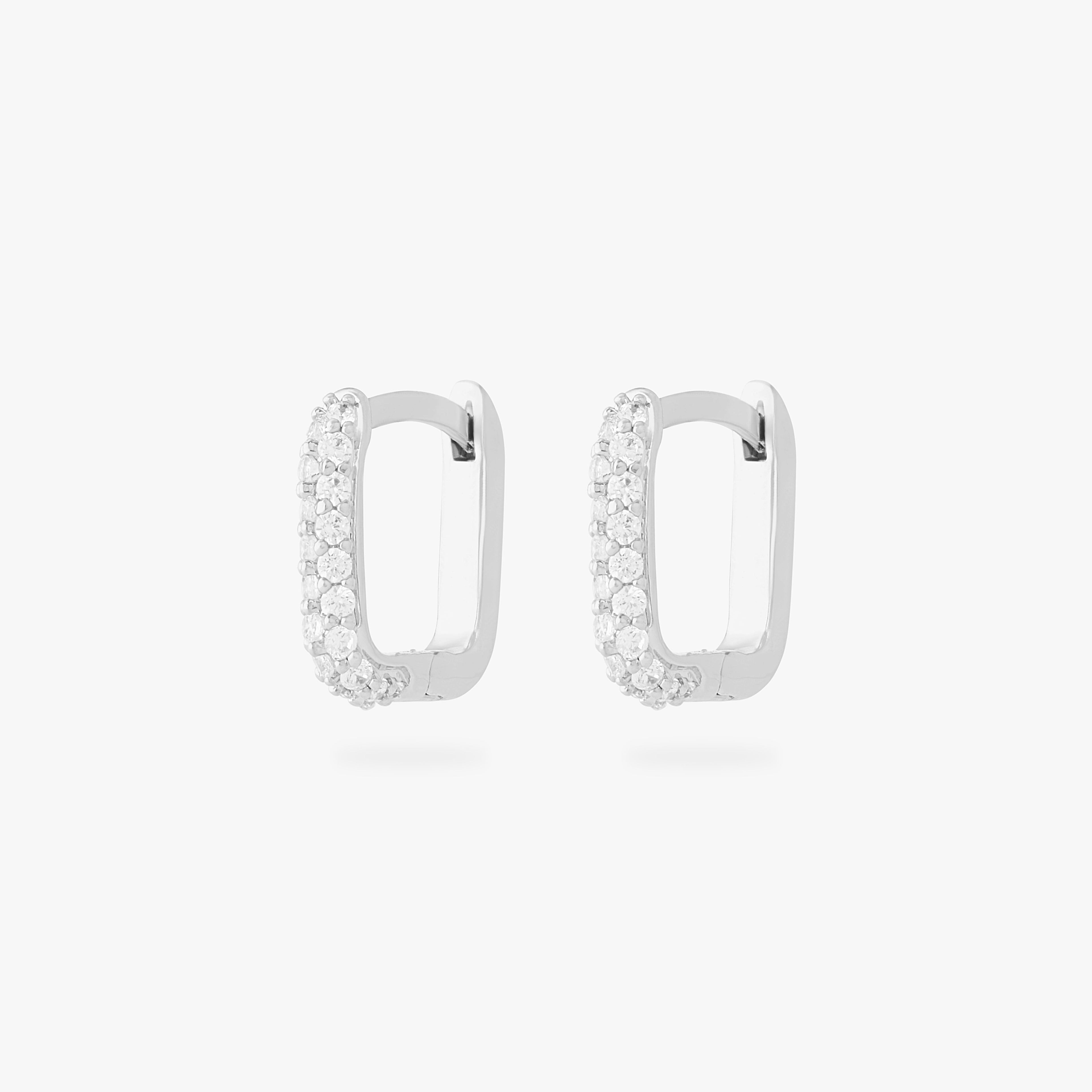Square Pave Huggie