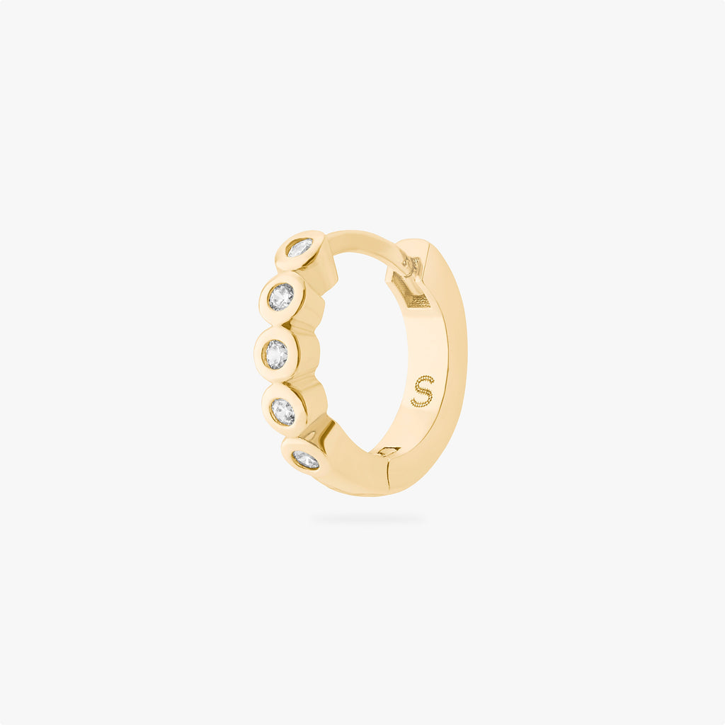 CZ Bezel Huggie