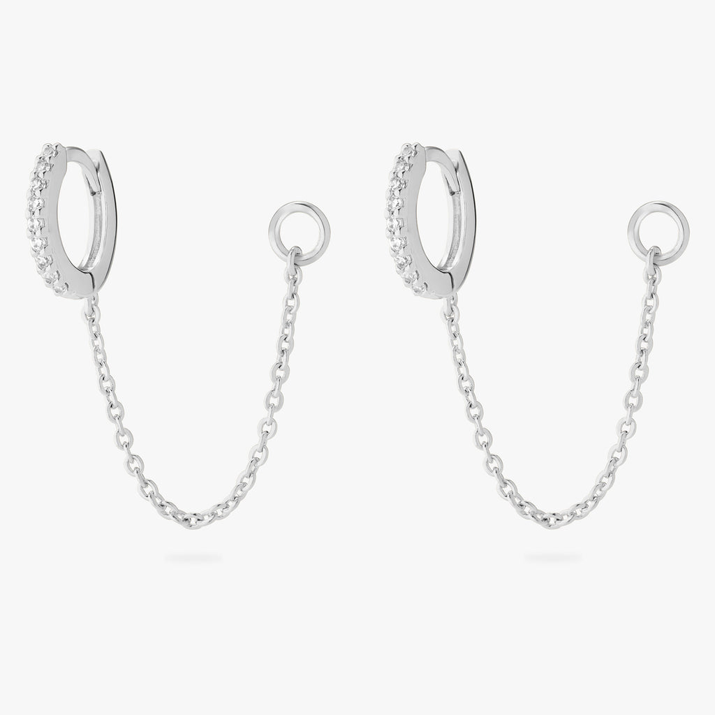 Mini Pavé Chain Huggie