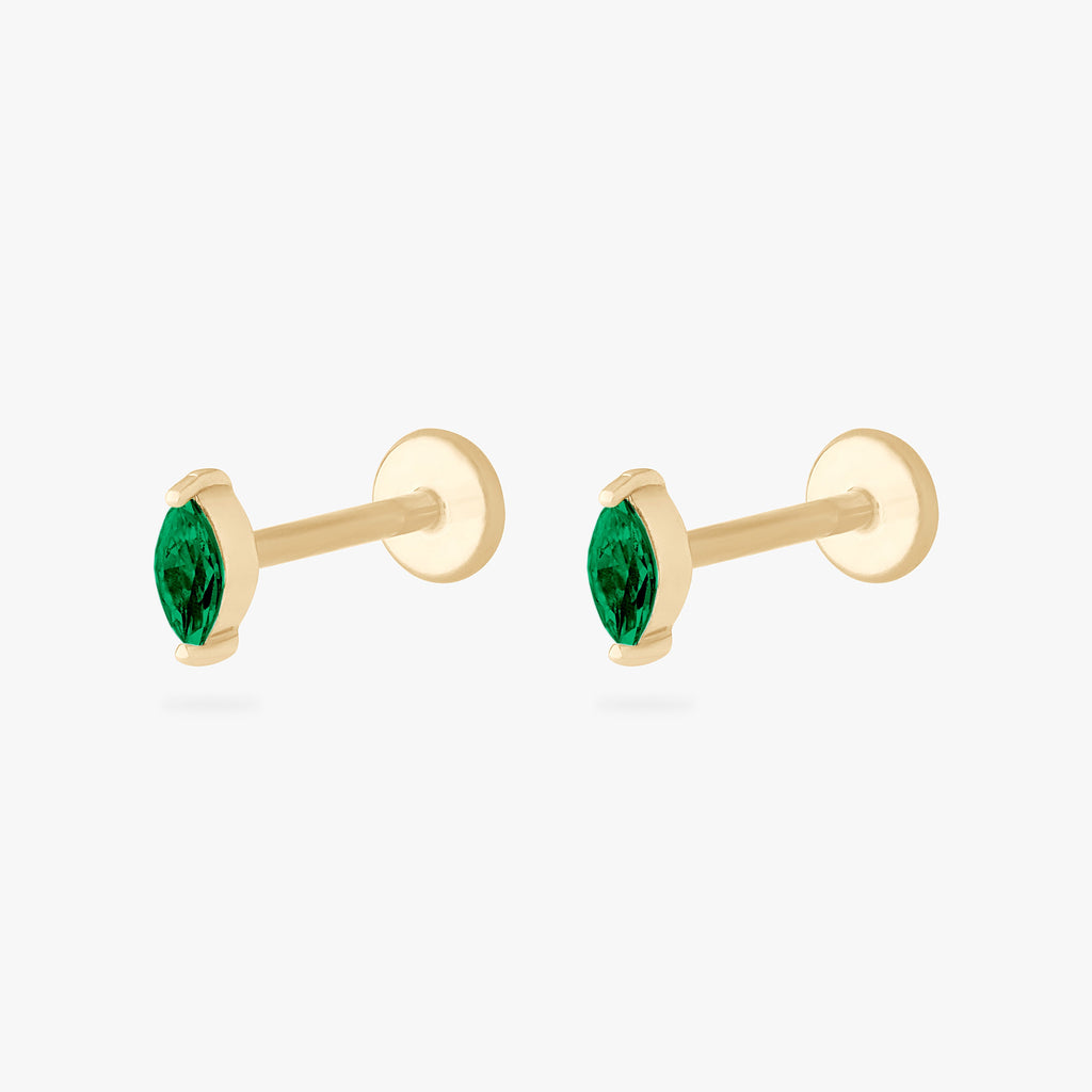 14K Marquise Flatback