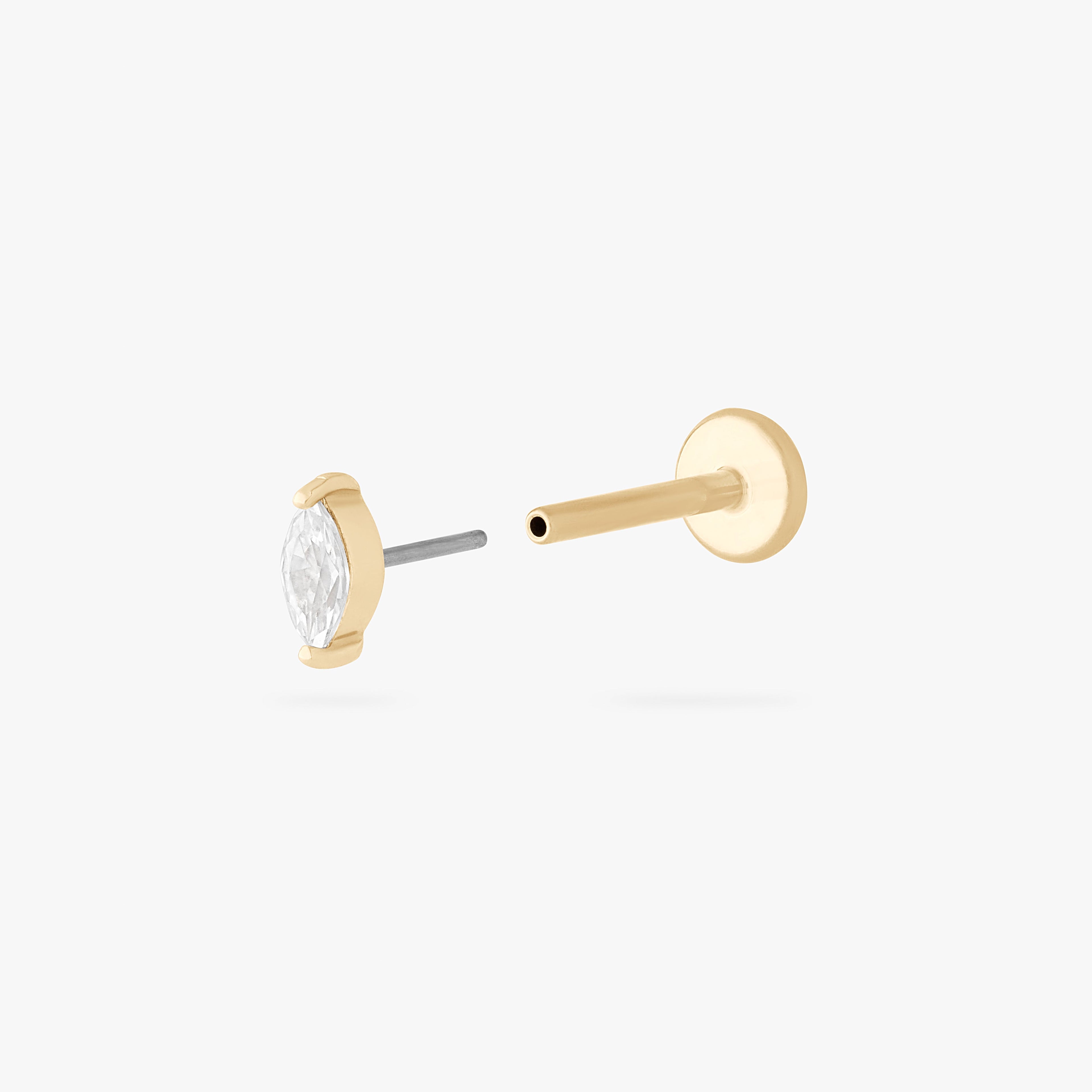 14K Marquise Flatback