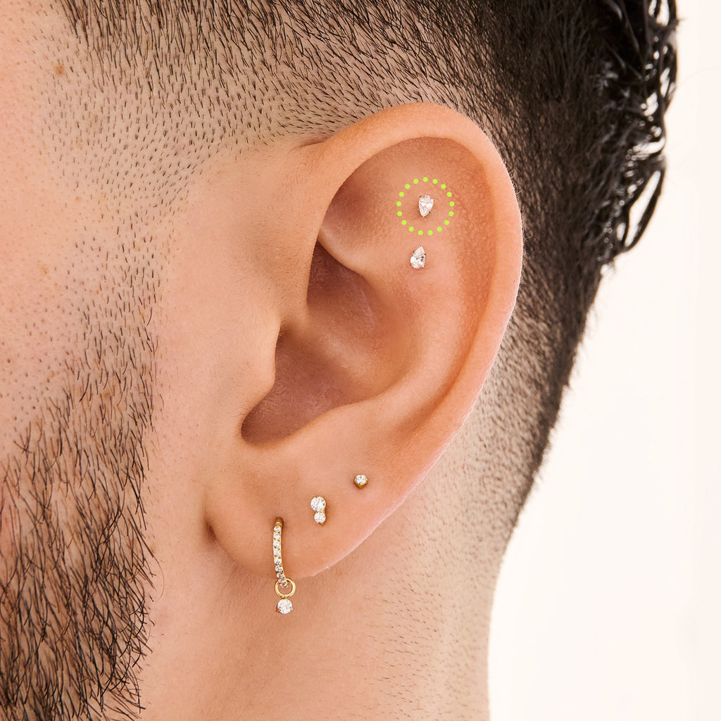14K CZ Pear