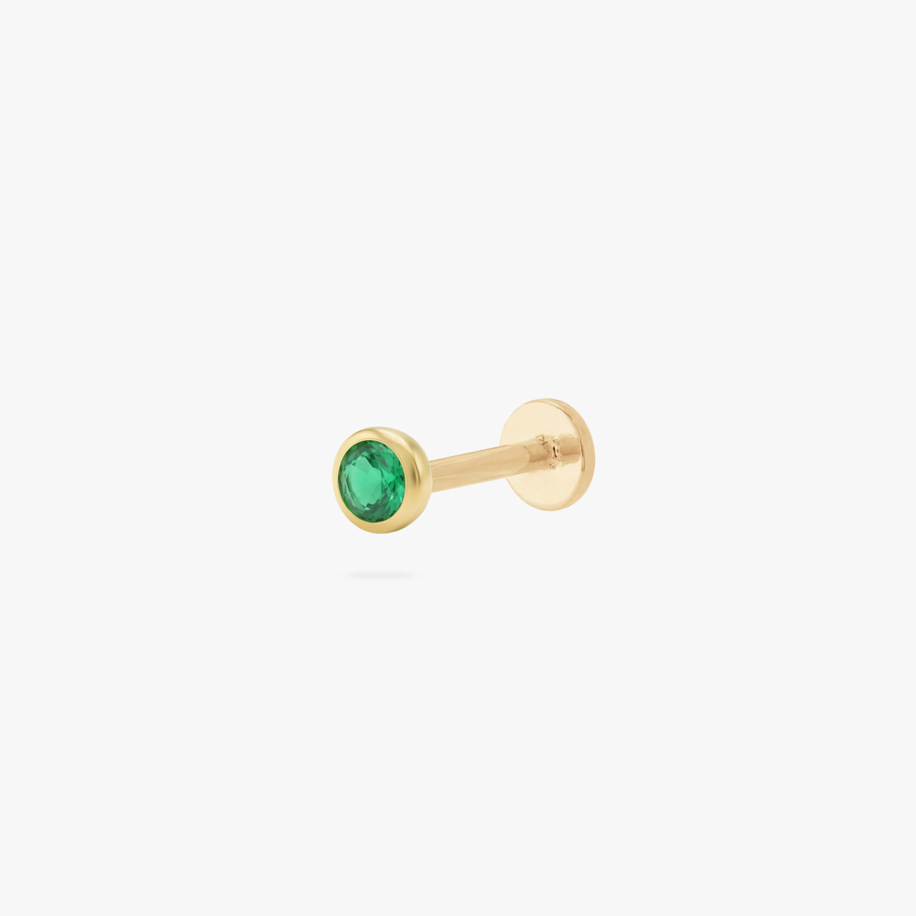 Golden Titanium Bezel CZ Flatback Stud