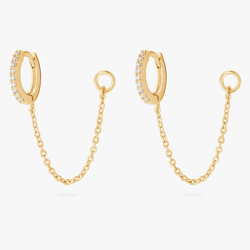 Mini Pavé Chain Huggie