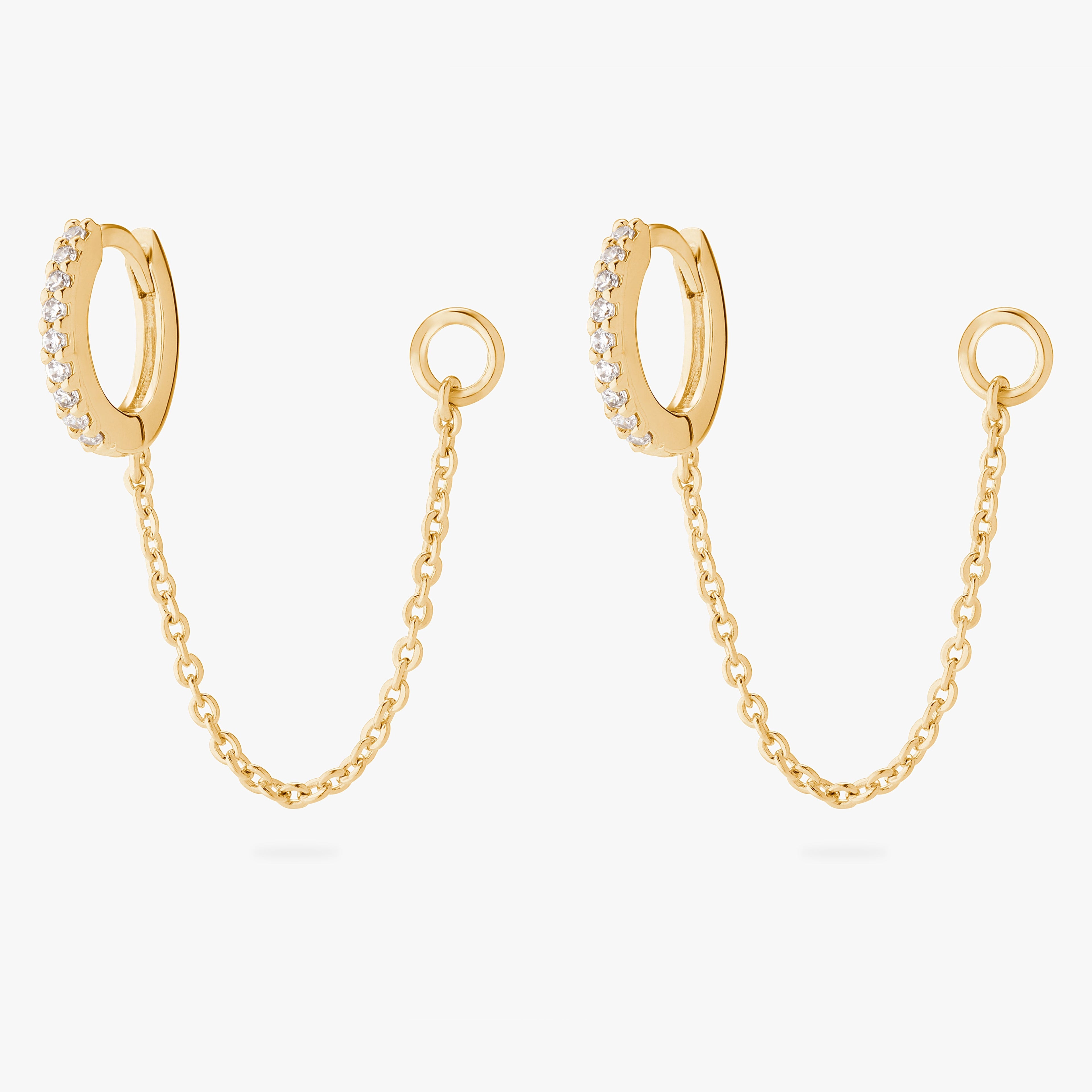 Mini Pavé Chain Huggie