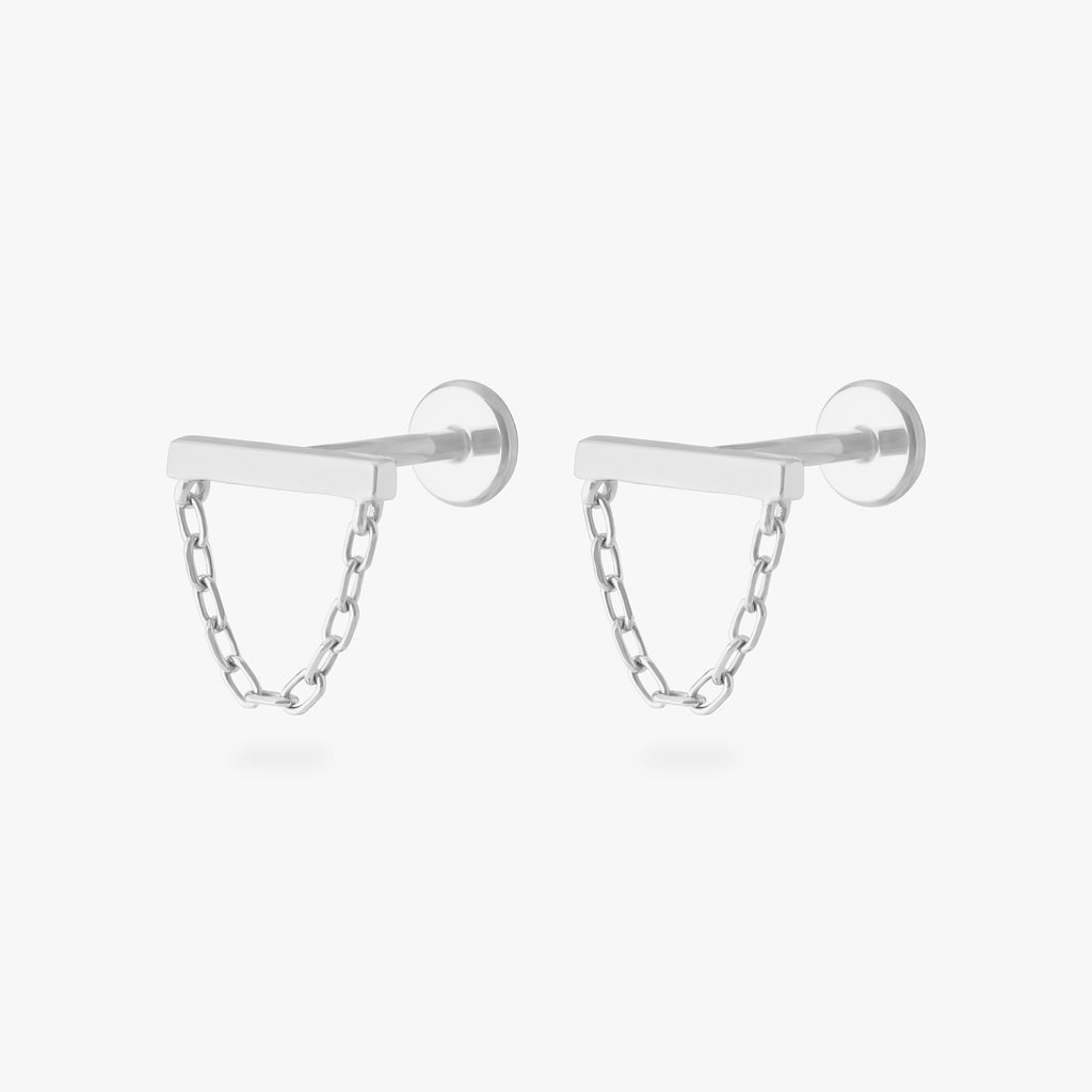 Bar Chain Flatback Stud