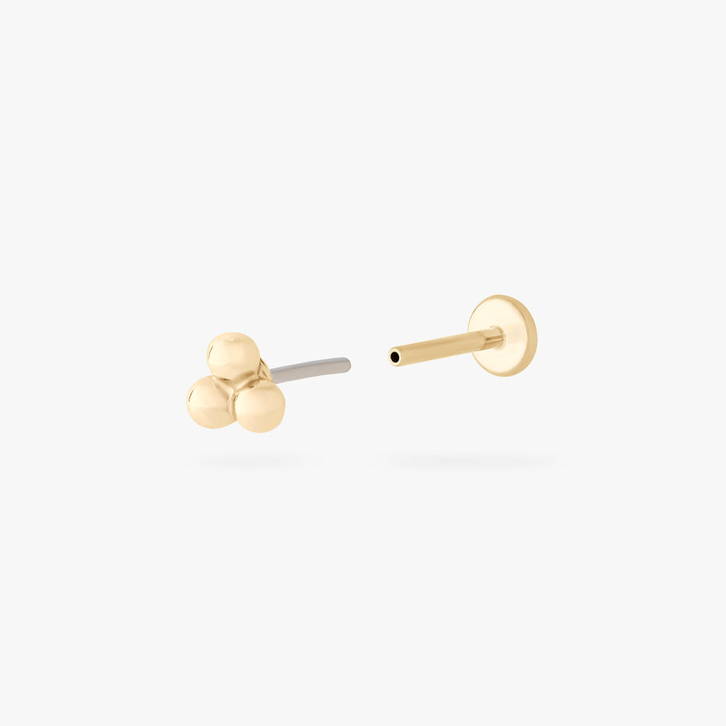 14K Trinity Ball Flatback
