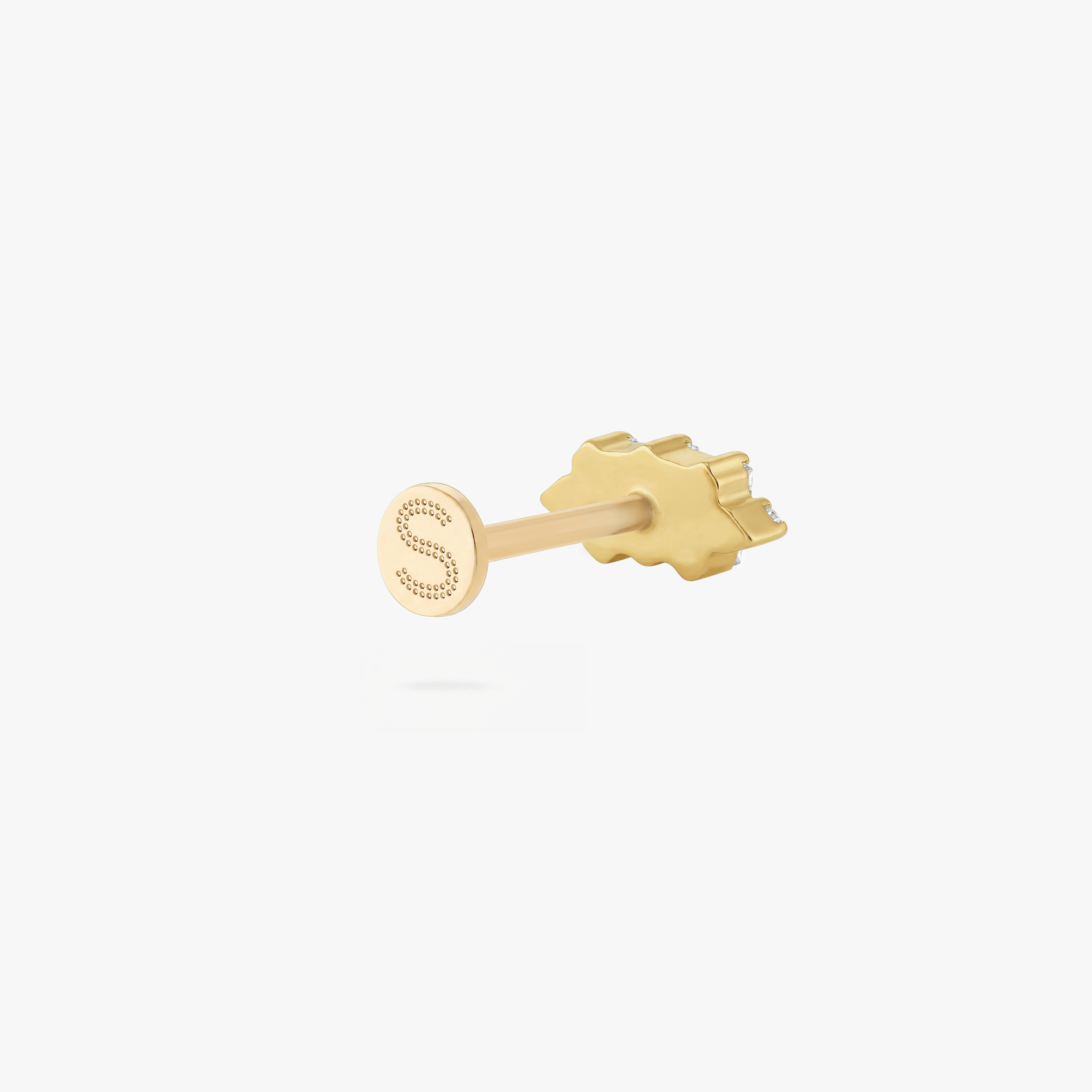 Golden Titanium Baguette Cluster Flatback Stud