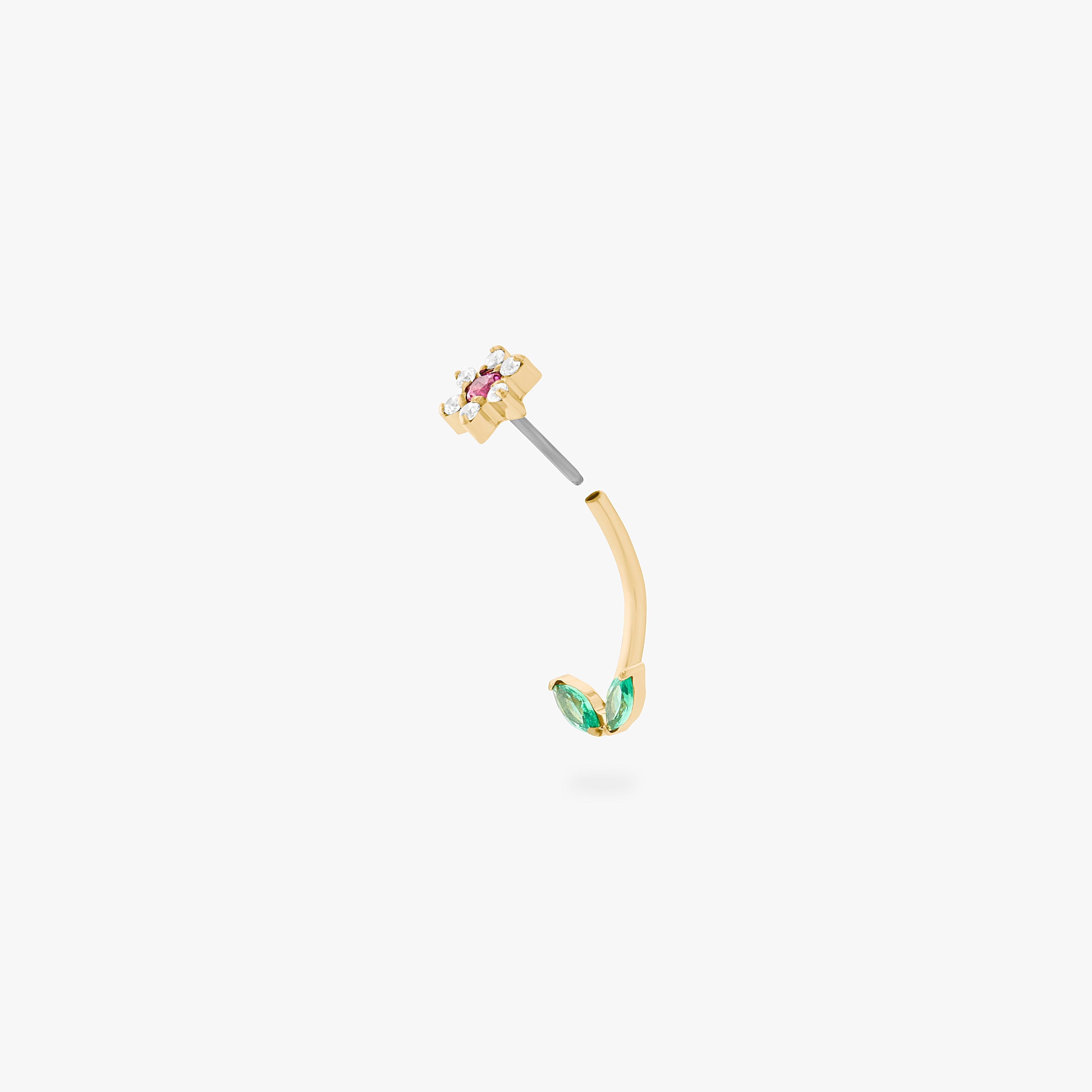 CZ Flower Barbell