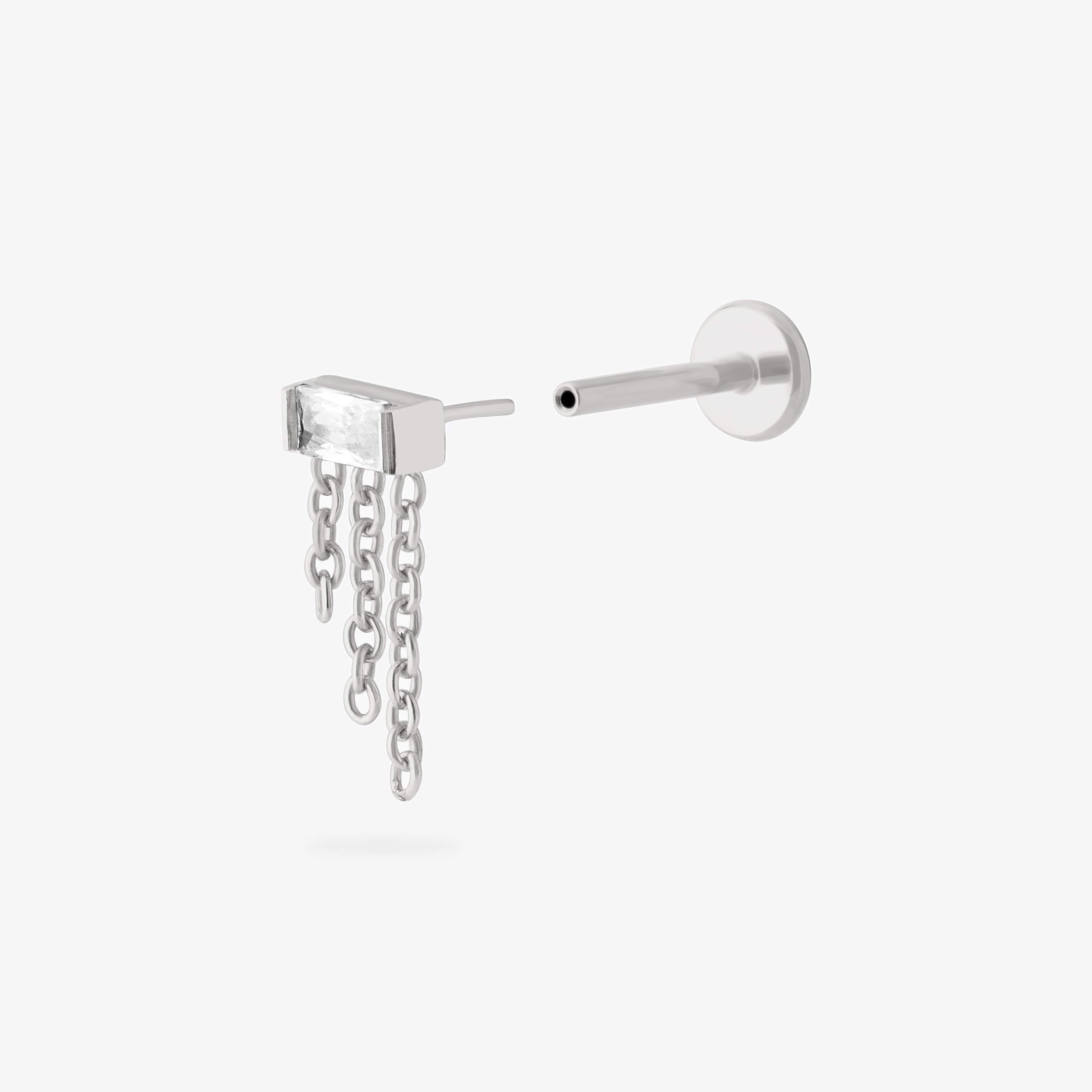 Chain Baguette Flatback Stud