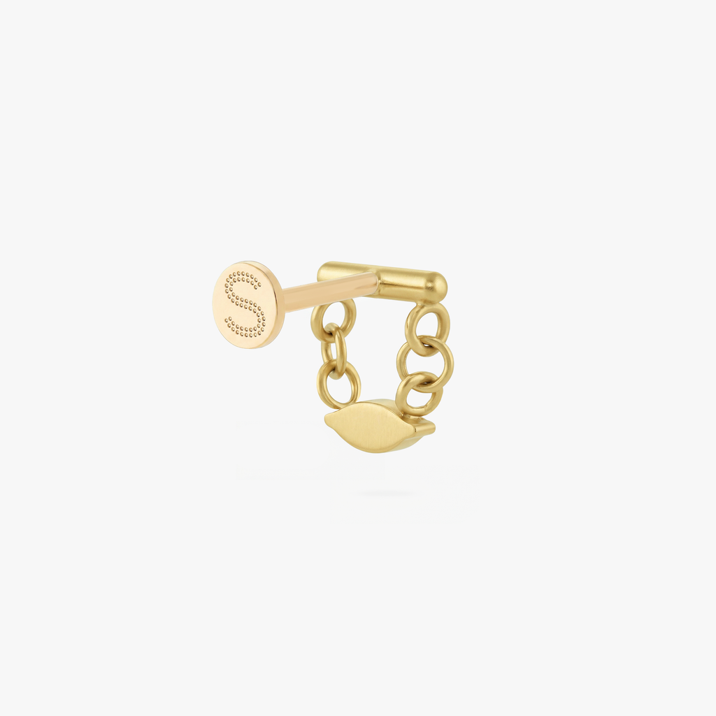 Golden Titanium Marquise Bar Flatback Stud